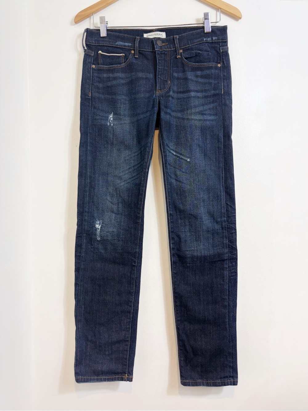 Banana Republic Premium Denim Skinny Distressed Jeans